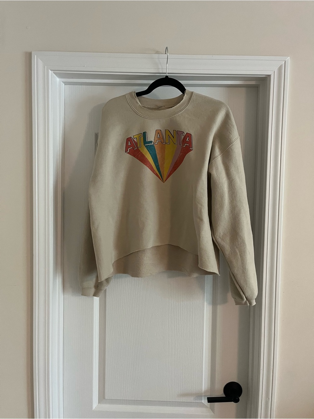 Cream Atlanta Graphic Crewneck Sweater